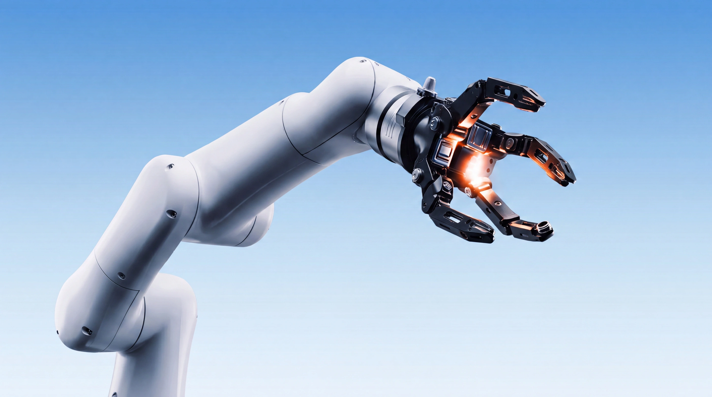 Industrial robotic arm demonstrating AI workflow automation